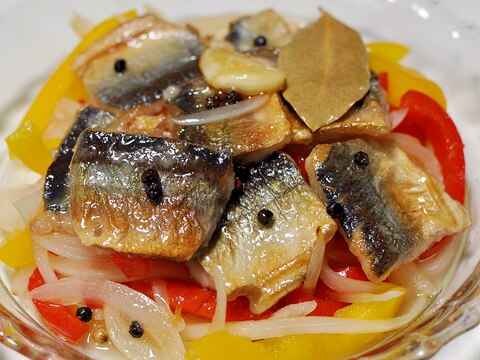 秋刀魚と香味野菜のマリネ